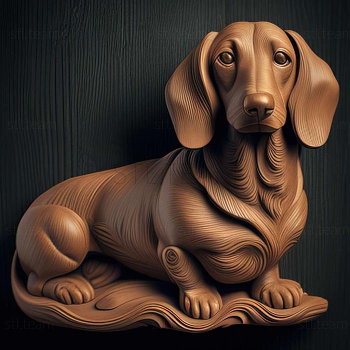 3D model Dachshund dog (STL)